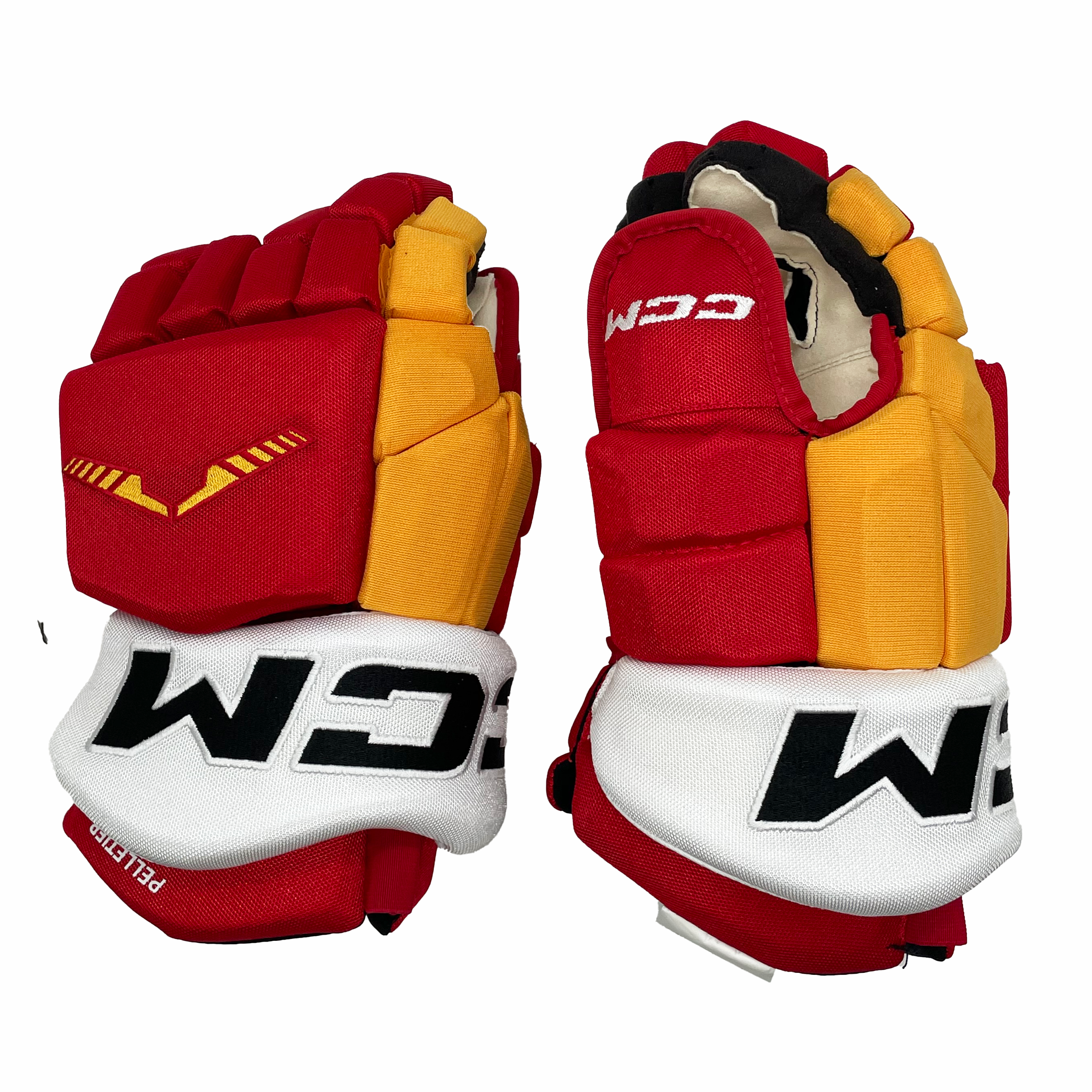 CCM HGTKSP - Gant NHL Pro Stock - Jakob Pelletier (Rouge/Jaune/Blanc)
